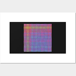 Wavy Plaid Rainbow on Grey Repeat 5748 Posters and Art